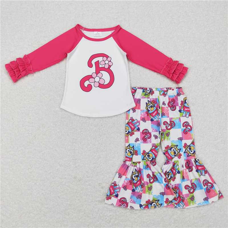 GLP0996 barbie bluey colorful plaid rose red lace long