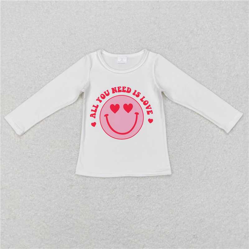 RTS NO MOQ Baby Girls Valentine Long Sleeve top Print Styles