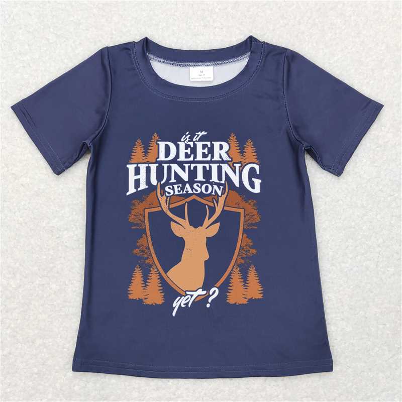 BT0439 deer hunting letter hunting short sleeve top