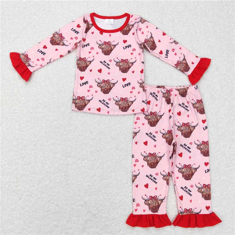 RTS NO MOQ Baby Boys And Girls Clothes Valentine long-sleeved pants set