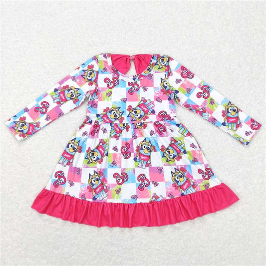 GLD0477 barbie bluey colorful plaid rose red lace