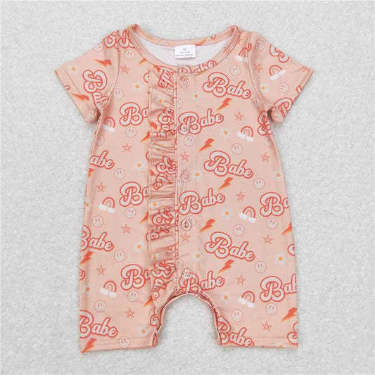 SR0525 babe smiley lightning lace short-sleeved jumpsuit