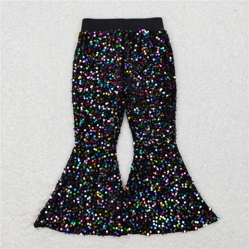 RTS NO MOQ Sibling baby girl clothes SEAUIN All Colors Sequined Gari Safety Pants add  lining