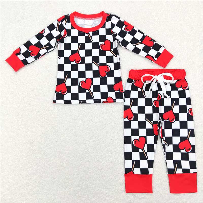 RTS NO MOQ Baby Boys And Girls Clothes Valentine long-sleeved pants set