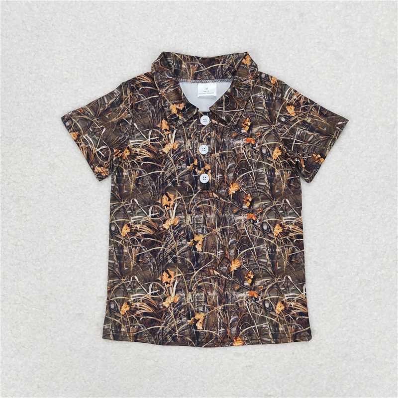 RTS NO MOQ Camouflage Series Boys Short Sleeve Tops Hot Sale