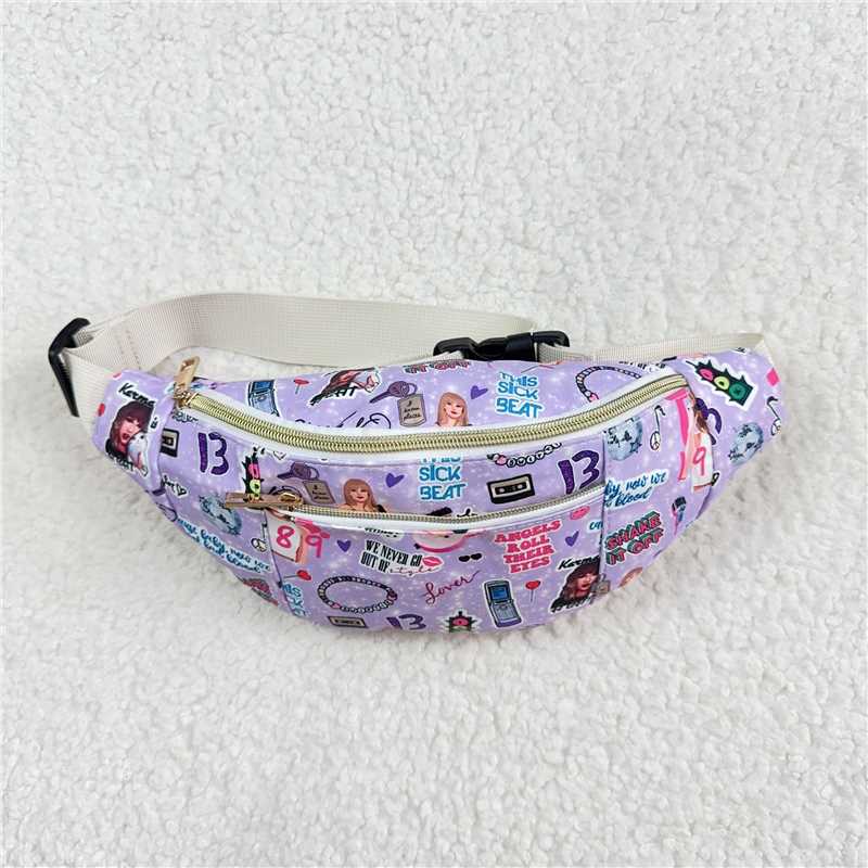 RTS NO MOQ ETA 5-7DAYS Waist bag Material : Canvas  Size 13*5.7*3 inches Purple Singer Women fanny pack bags