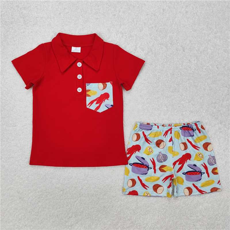 RTS NO MOQ Baby BOY clothes Short Sleeve shorts Suit=