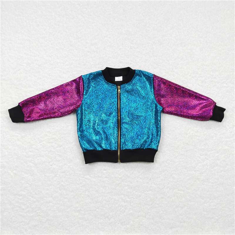 RTS NO MOQ Sibling baby Concert Wear Singer Sparkle Sequin Cardigan Jackets sequin jacket match