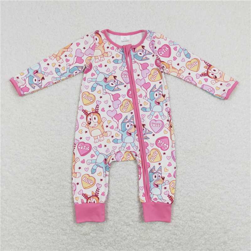 RTS NO MOQ  LR0886 LR0908 LR0870 Cupid Love Puppy Pink Long Zipper Climbing Suit