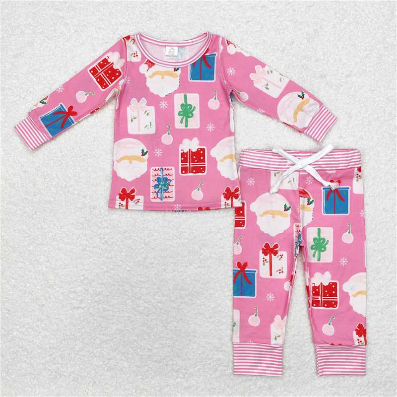 RTS NO MOQ Santa Claus-Gift Box Long Sleeve Suit: Red & Pink