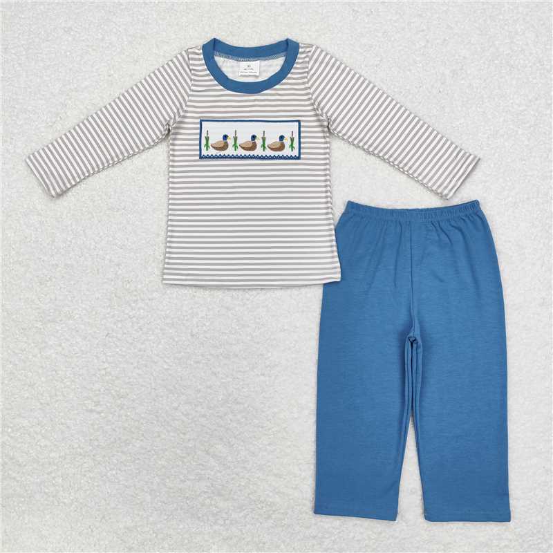 RTS NO MOQ Boys duck feather short-sleeved shirt pants clothing set-long-sleeved suit-crawling clothes mixed sizes