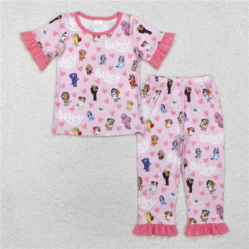 RTS NO MOQ Baby girl and boys clothes Short Sleeve Pants Suit