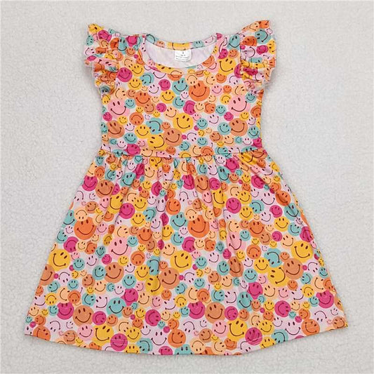 G5-15-4\/'. Colorful smiley face flying sleeves dress