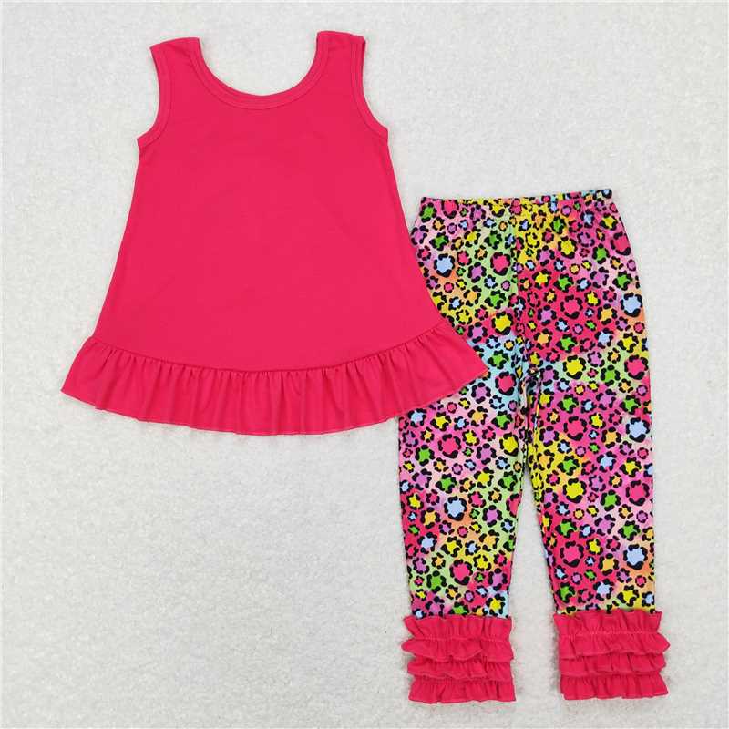 RTS NO MOQ Baby Girl Sleeveless Top Pants Pajamas Set
