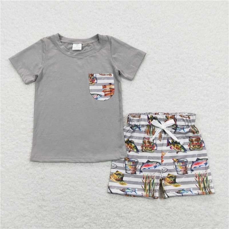 RTS NO MOQ baby boys Clothes short sleeve shorts Sets