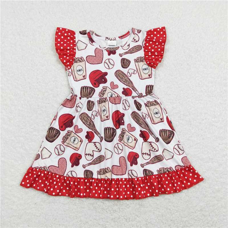 RTS NO MOQ Baby Girl Clothes Valentine Short-sleeved dress