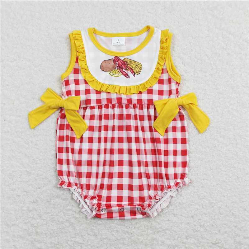 RTS NO MOQ Baby boy clothes crayfish stuff and eater. Shorts Sleeve Romper Mixed Sizes