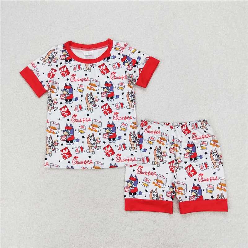 RTS NO MOQ Baby Girls and Boys Summer Chick Short Sleeve Shorts Sets