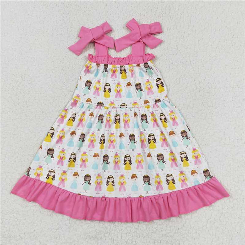 RTS no moq GSD1097 Disney Princess Rose Red Lace Suspender Dress