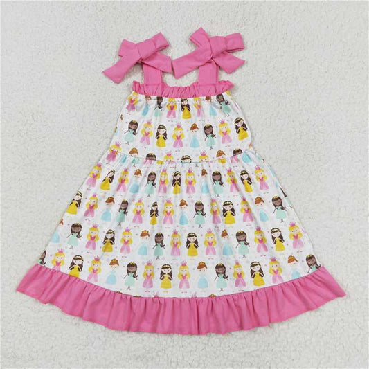 RTS no moq GSD1097 Disney Princess Rose Red Lace Suspender Dress