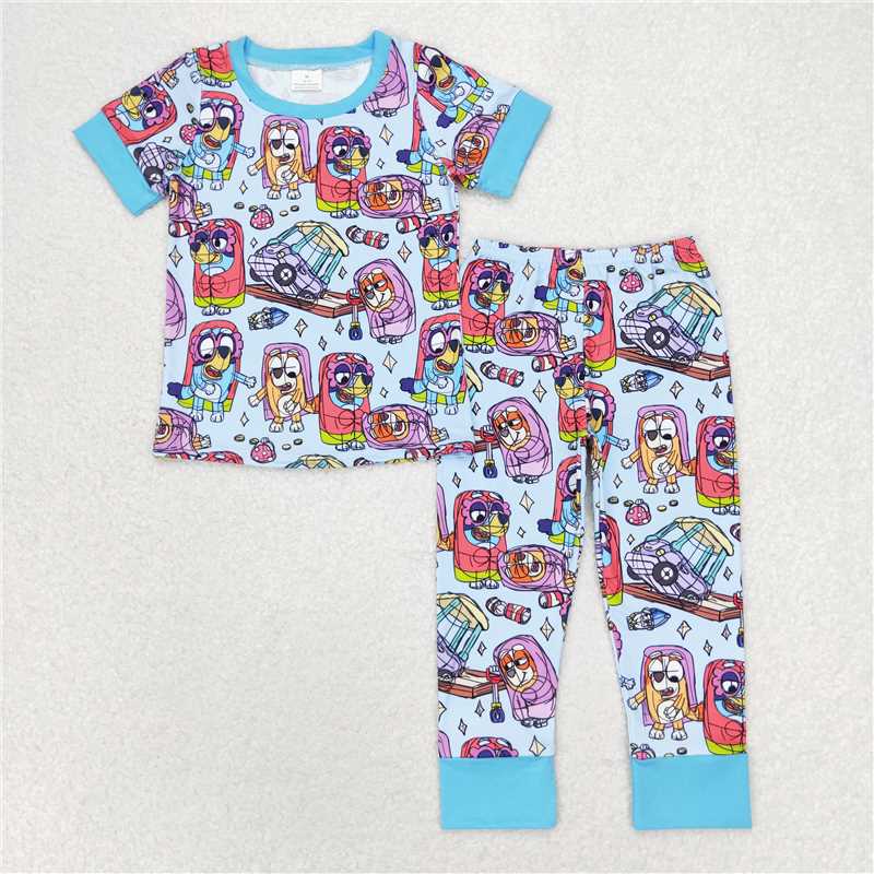 RTS NO MOQ Baby girl and boys clothes Short Sleeve Pants Suit