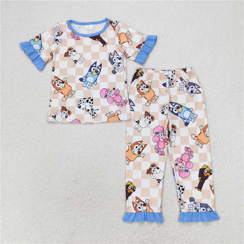 RTS no moq Girls Cute character plaid trousers, pajamas and school bag matching series