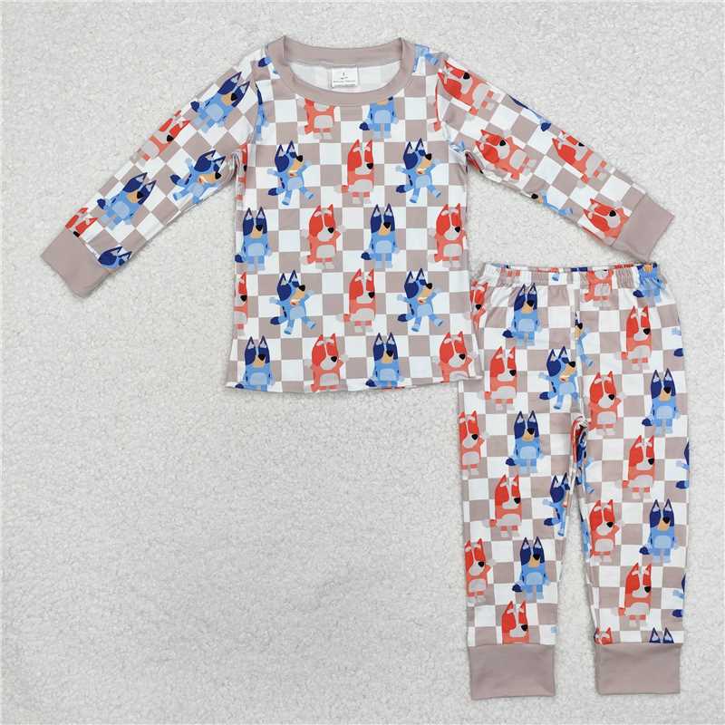 RTS NO MOQ  Baby Girls Boys Cartoon Dog Pants Clothes Sets