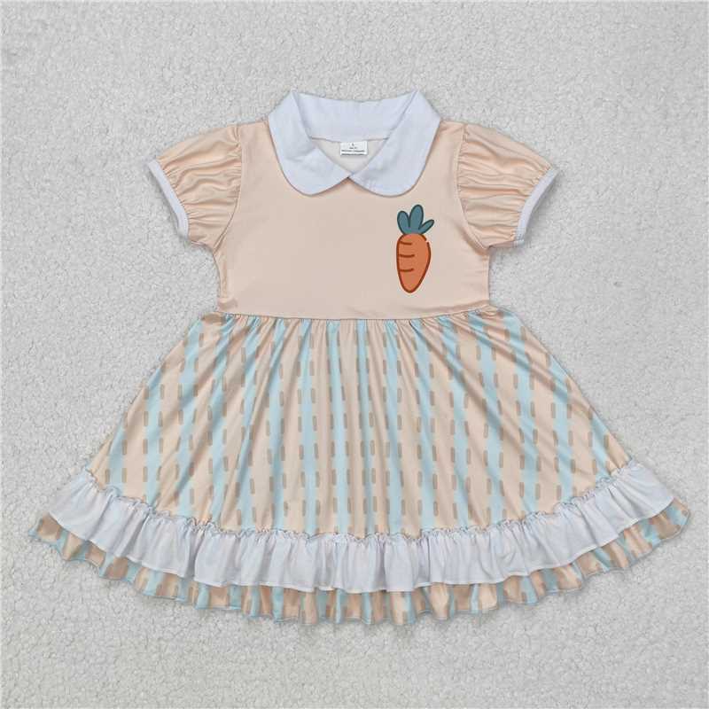 RTS NO MOQ Girls easter Short Sleeve shirt pants clothing set and romper and dress