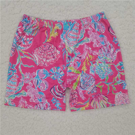 RTS SALES NO MOQ Powder blue and coral pattern shorts