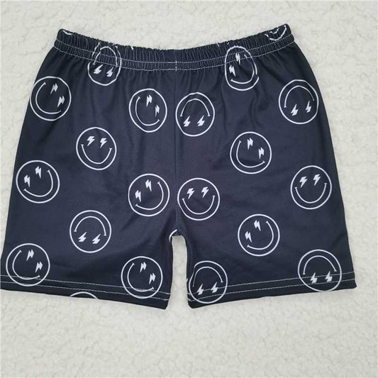 RTS SALES NO MOQ Black Smiley Face Shorts