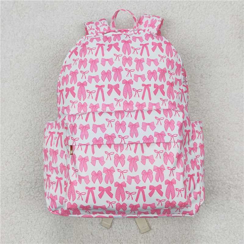 RTS NO MOQ BA0285 White backpack with pink bow pattern