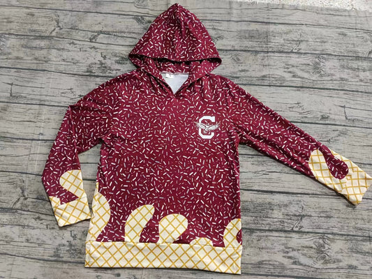 custom moq 3 eta 6-8weeks adult and kids clothes team hooded long sleeve top