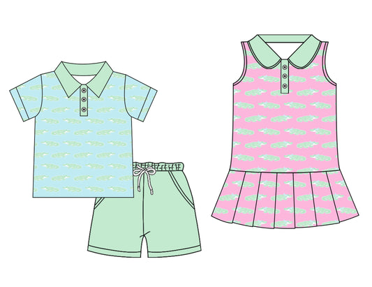 25.12.4 custom each style moq 5 eta 6-8week Sibling Sister baby short sleeve shorts sets and dress match design