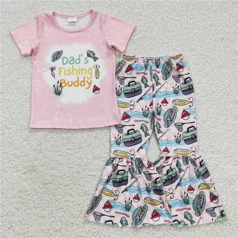 Baby girls dad's fishing buddy Sibling Sister Clothes Sets