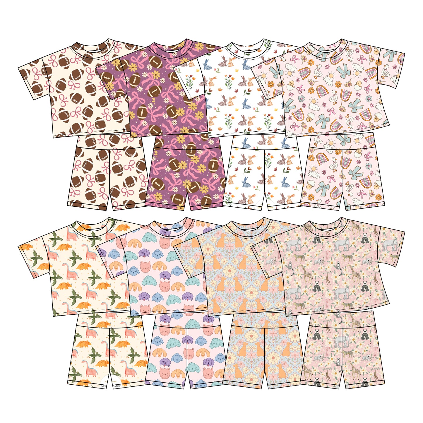 25.12.2 custom each style moq 5 eta 6-8week Sibling Sisters baby boy clothes short sleeve shorts sets 8 match family design