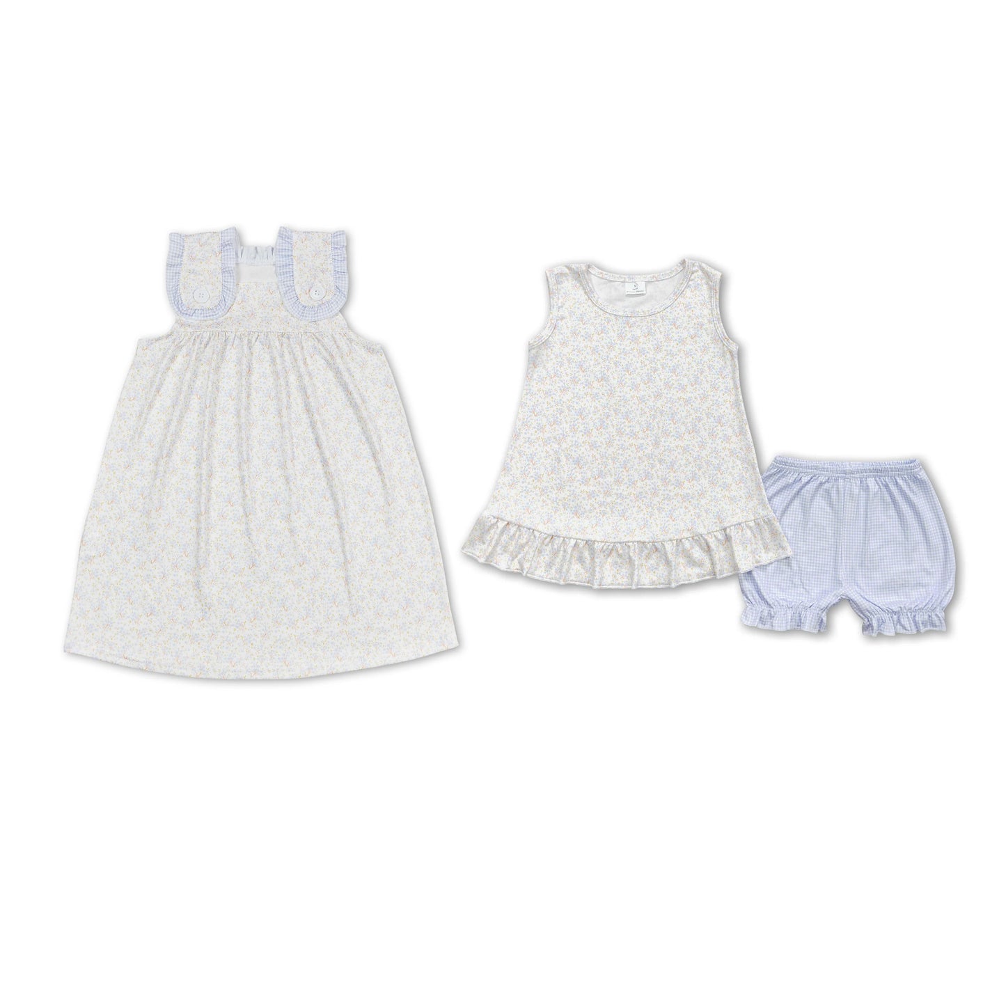 RTS NO MOQ floral short-sleeved shorts suit & short-sleeved dress