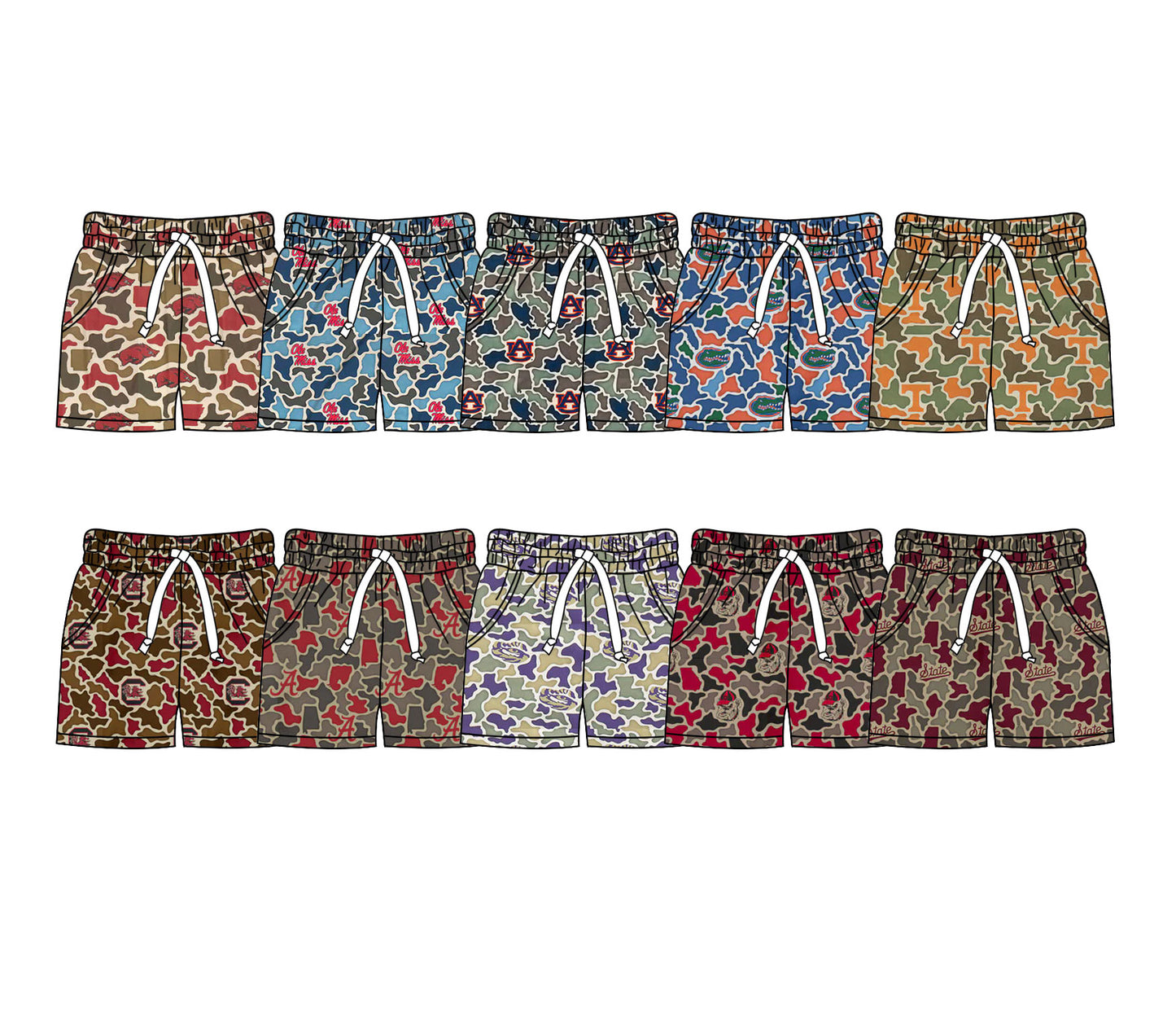 26.1.8 custom each style moq 5 eta 6-8week Sibling Sister camouflage baby summer shorts 10 match design