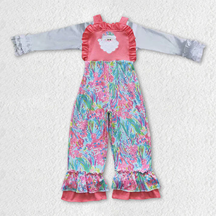 RTS NO MOQ Sibling baby girl clothes Christmas long sleeve long suspenders jumpsuits Sets