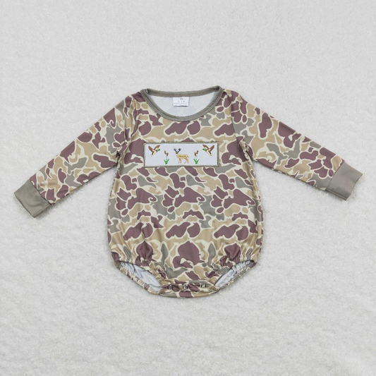 RTS NO MOQ（In Stock) LR0714 Baby boy clothes long-sleeved bodysuit with embroidered