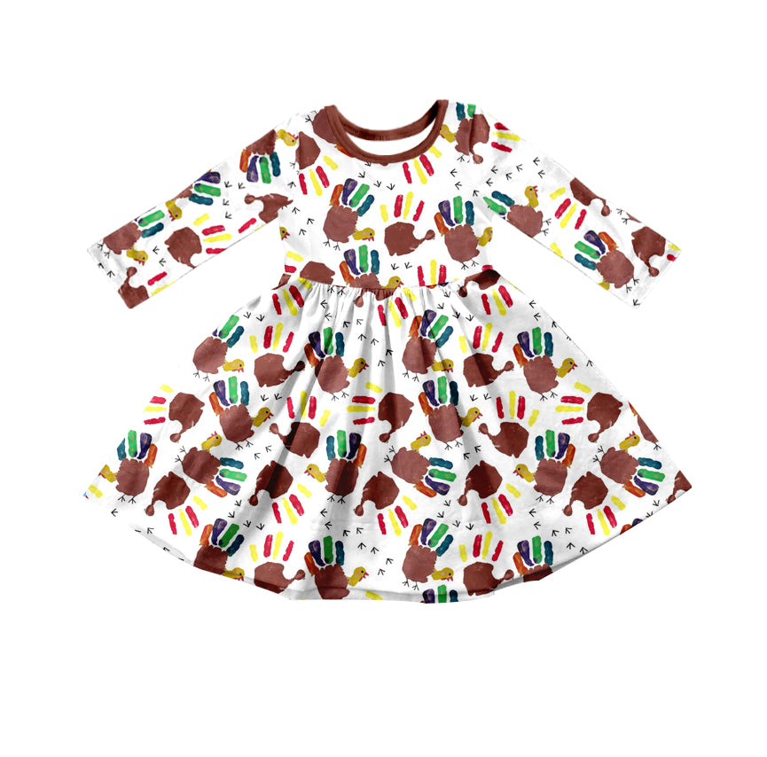 5.14custom each style moq 5eta 4-5week Sibling Sister Smiley Colorful palm print brown boys and girls outfits and baby romper match family design