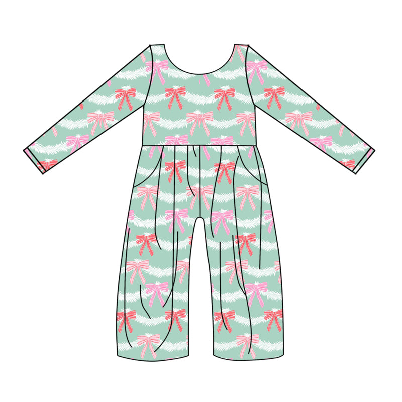 8.12 custom each style moq 5eta 4-6week bow long sleeve baby girls jumpsuit