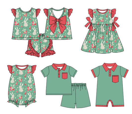 1.23 custom each style moq 5eta 4-6week Sibling Sister baby girl short sleeve shorts sets and sets 2 and boy romper and girl romper and dress match design