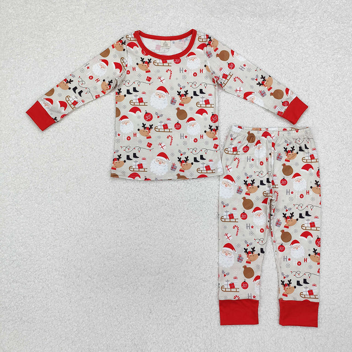 RTS NO MOQ Baby Girls Christmas deer Long Sleeve Pants Pajamas Set