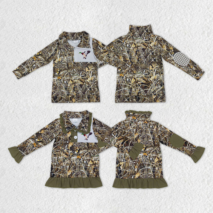 RTS NO MOQ Baby kid Camouflage duck pullover long sleeve top