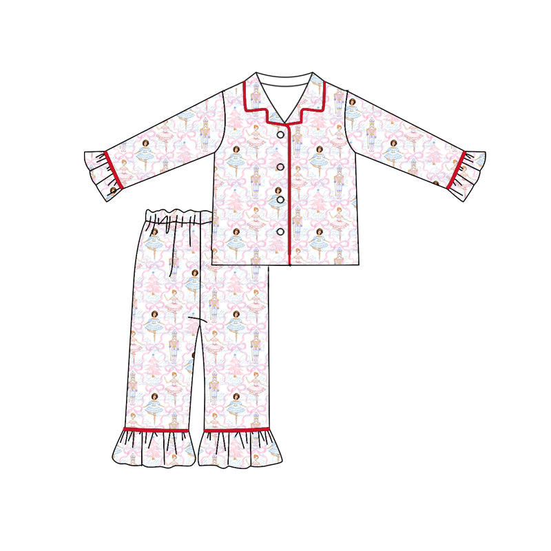 Deadline August 6 custom no moq Christmas Button Pajamas Long Sleeve Pants Set