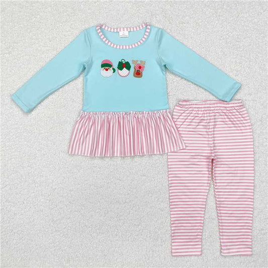RTS NO MOQ（In Stock) GLP1770 Embroidered Christmas Long Sleeve Pants Set