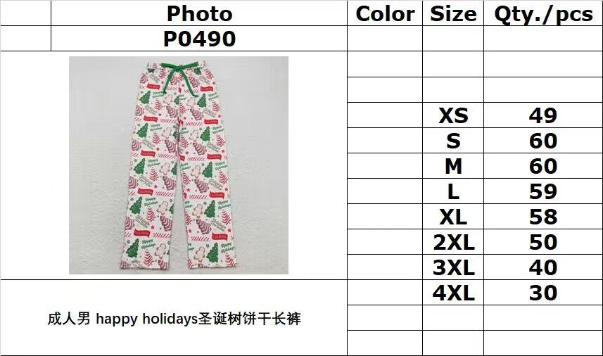 rts no moq P0490 Adult male happy holidays Christmas tree biscuit pants