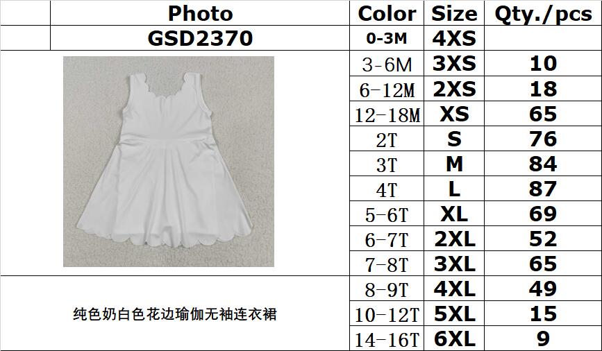 RTS NO MOQ GSD2370 Pure cream lace yoga sleeveless dress