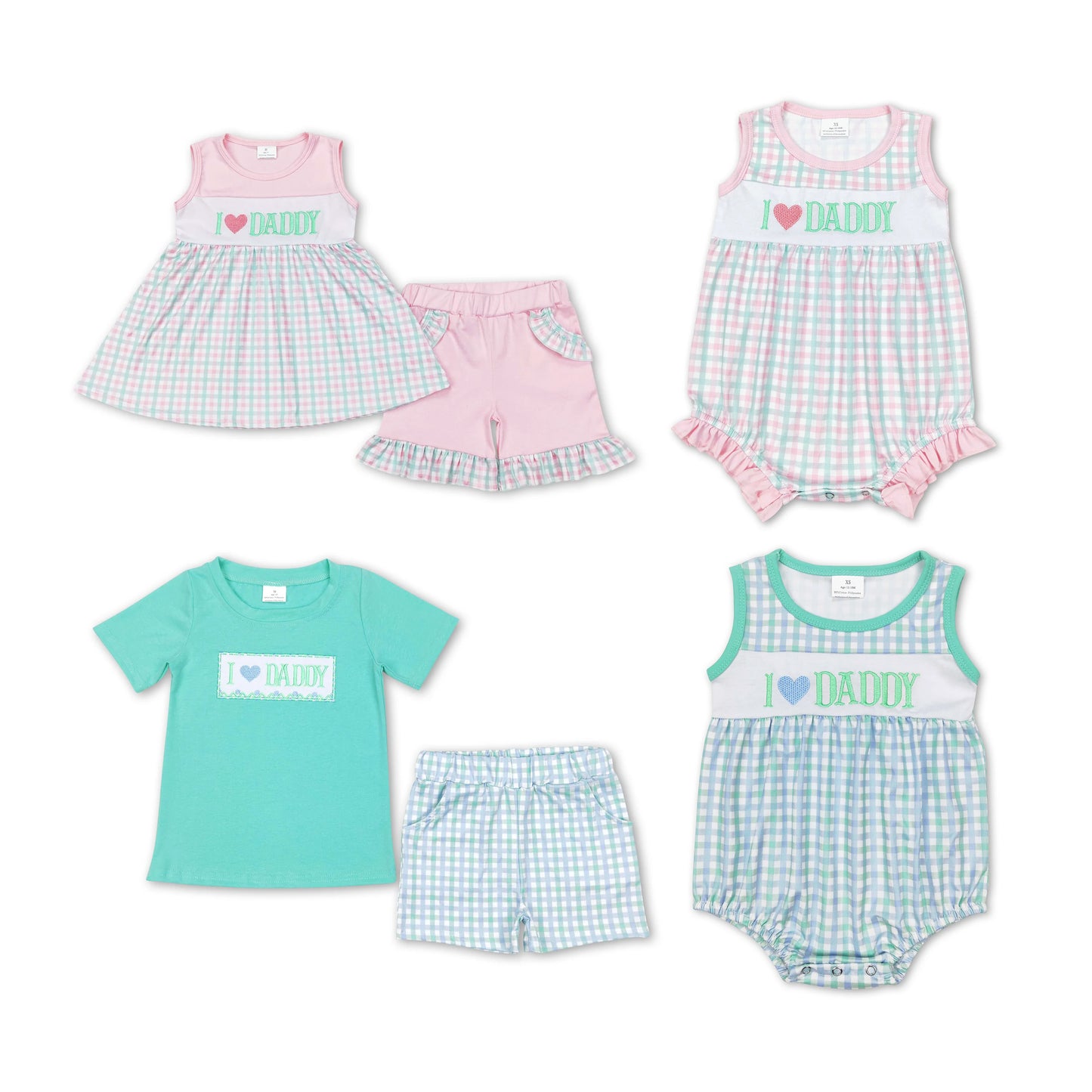 RTS NO MOQ Embroidery short-sleeved shorts suit & short-sleeved sets and romper