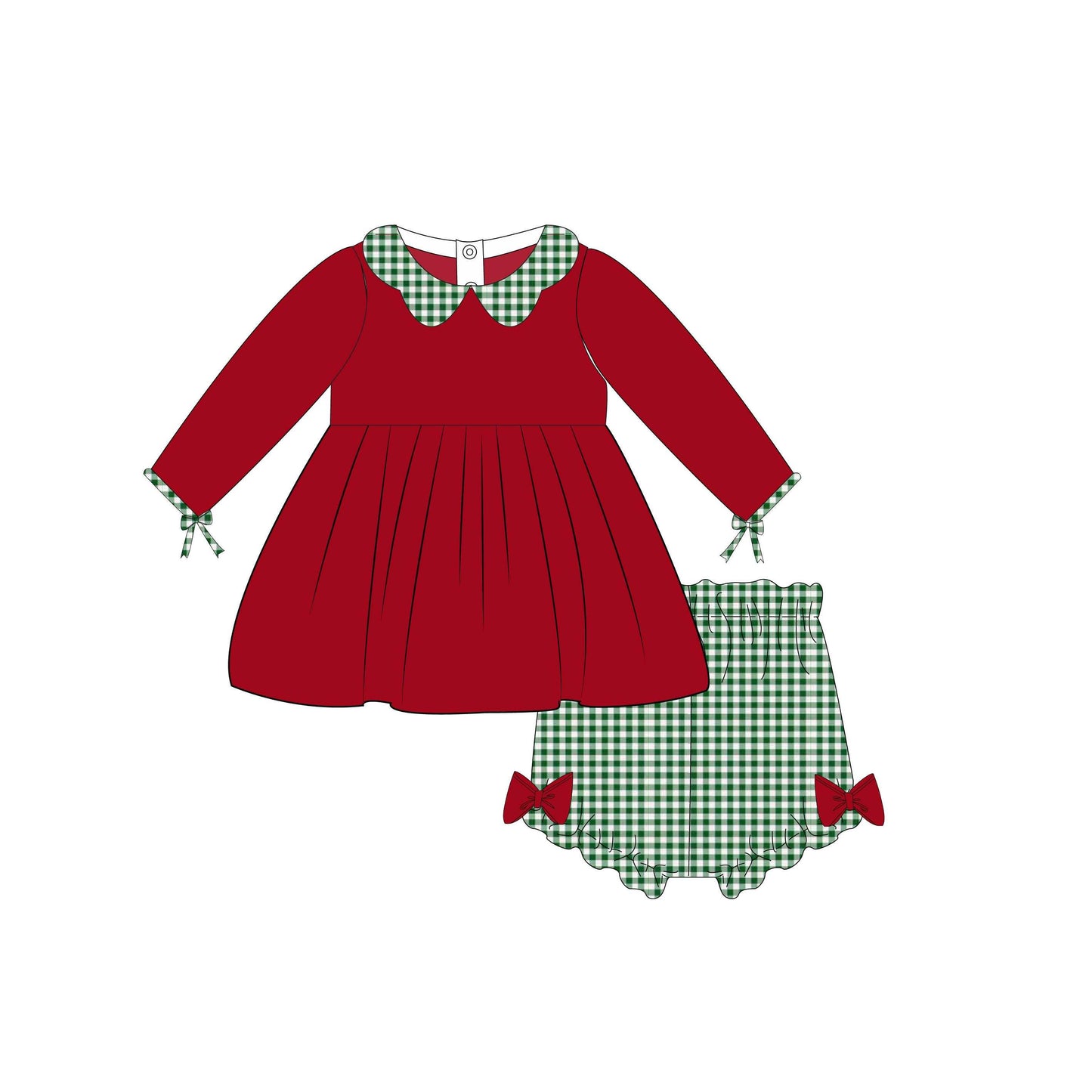 5.14custom each style moq 5eta 4-5week Sibling Sister Christmas style green white plaid red boys and girls clothing and baby rompers match family design